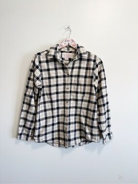 FILSON Women's Alaskan Guide Shirt Flannel Plaid Ivory Black S Small
